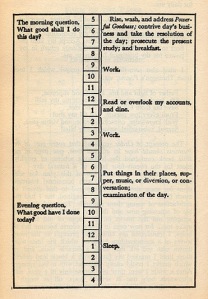 Ben Franklin's Schedule